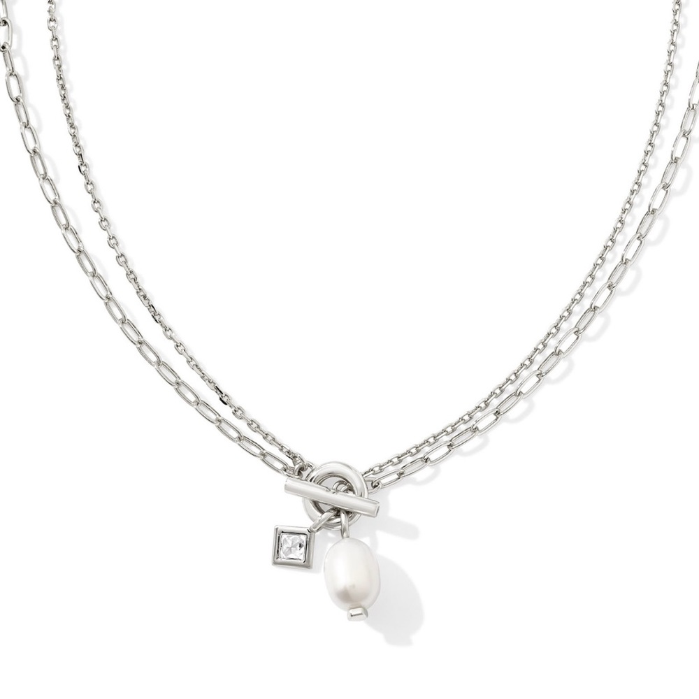 Kendra Scott  Eve Silver multi strand necklace with Pearl